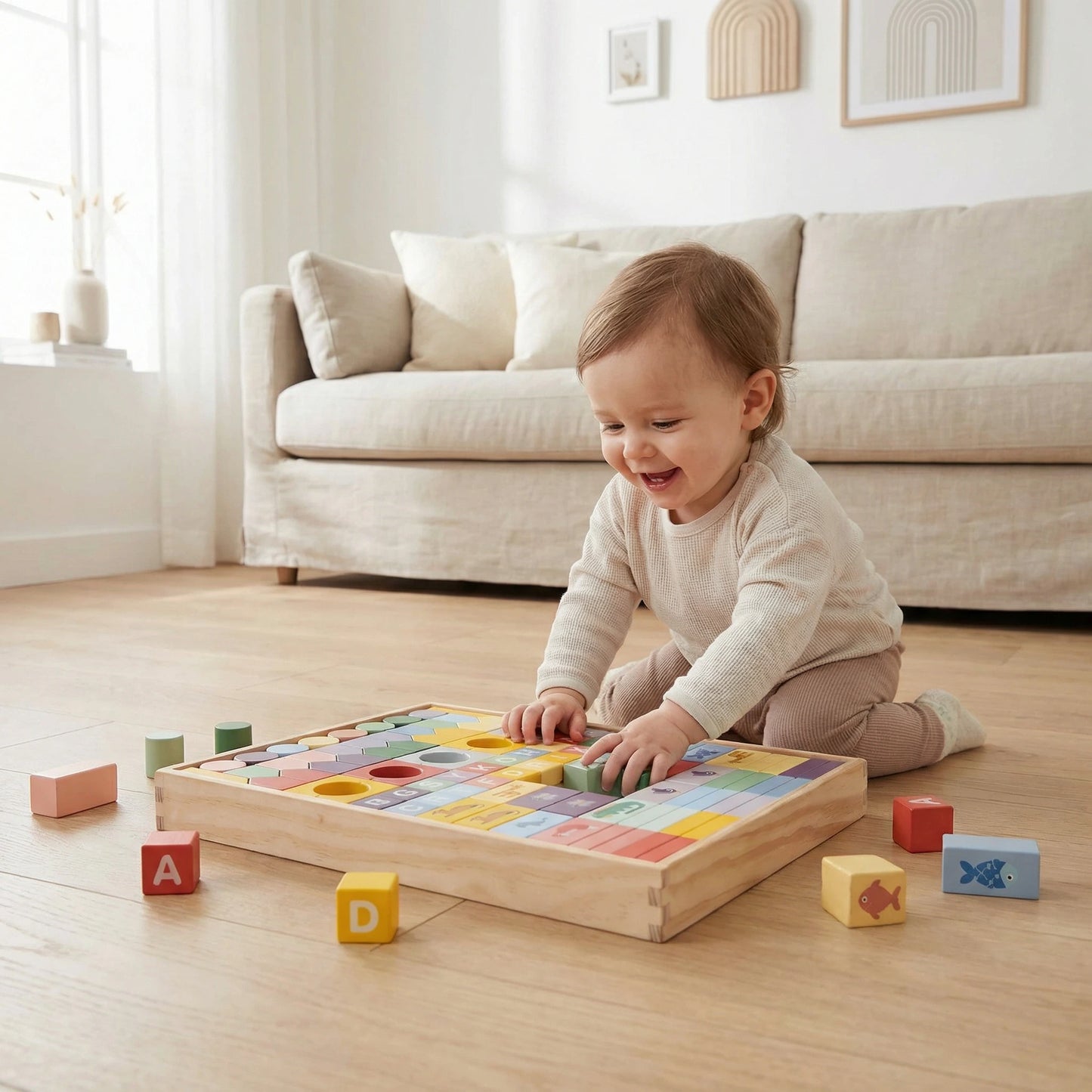 100 colored blocks